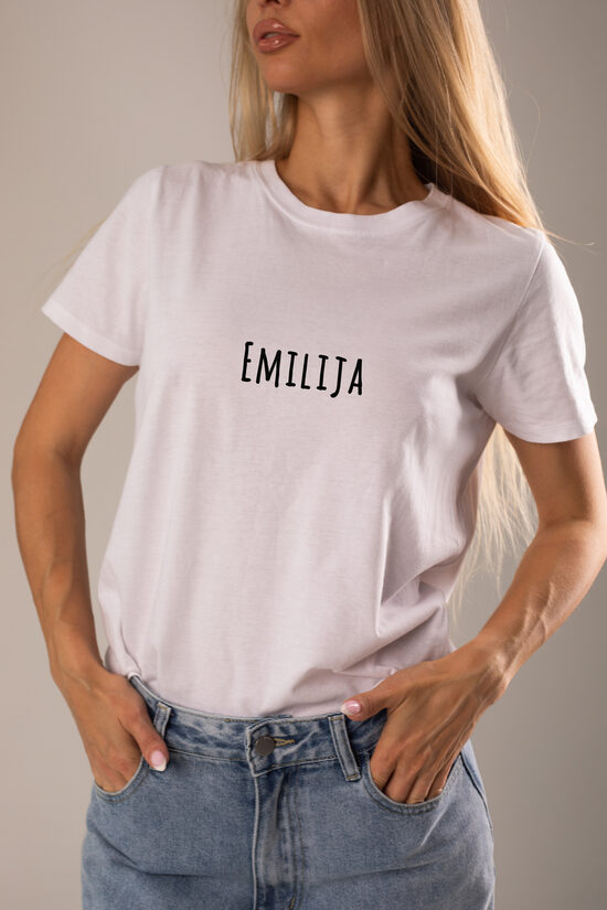 Moteriški marškinėliai su Jūsų tekstu ar logo